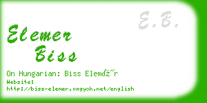 elemer biss business card